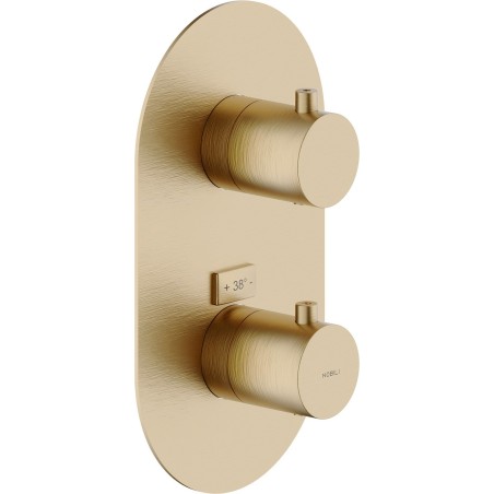 Nobili set de finition thermostat/inverseur live/velis miele brossé
