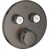 Grohe set de finition thermostat+ 2 robinets d'arrêt smartcontrol fg ronde brushed har graphite
