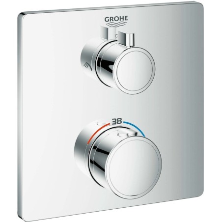 Grohe set de finition thermostat+ inverseur grohetherm carre chrome