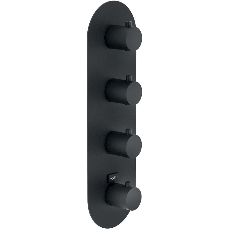 Nobili set de finition thermostat+3 robinets d'arrêt live noir mat