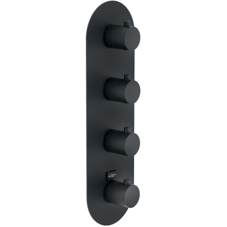 Nobili set de finition thermostat+3 robinets d'arrêt live noir mat