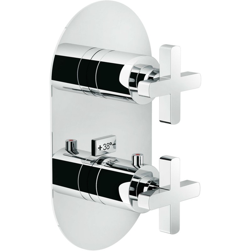 Nobili set de finition thermostat+inverseur lira chrome