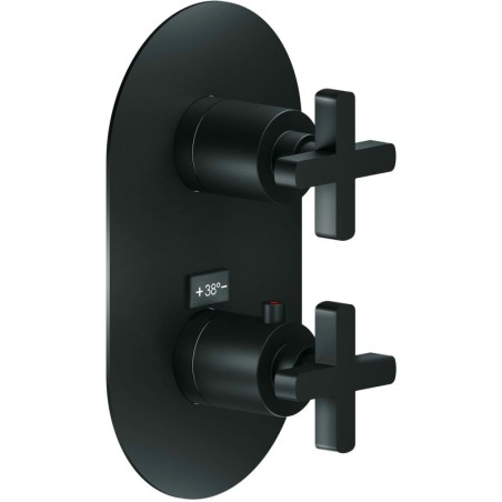 Nobili set de finition thermostat+inverseur lira noir mat