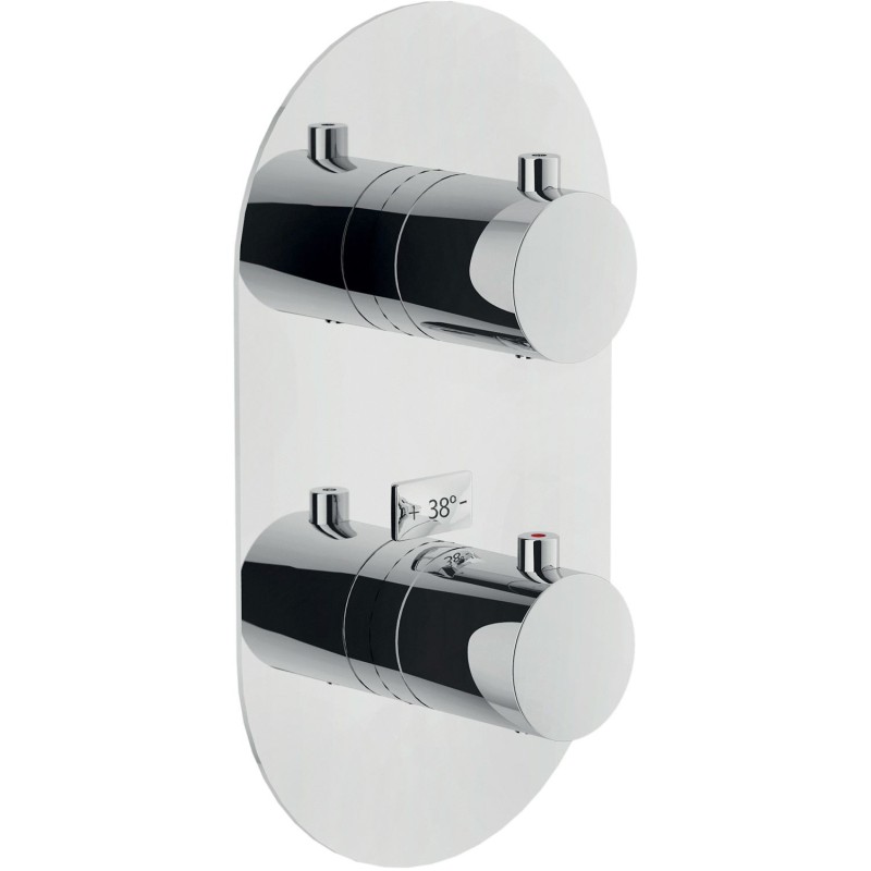 Nobili set de finition thermostat+robinet d'arrêt live chrome
