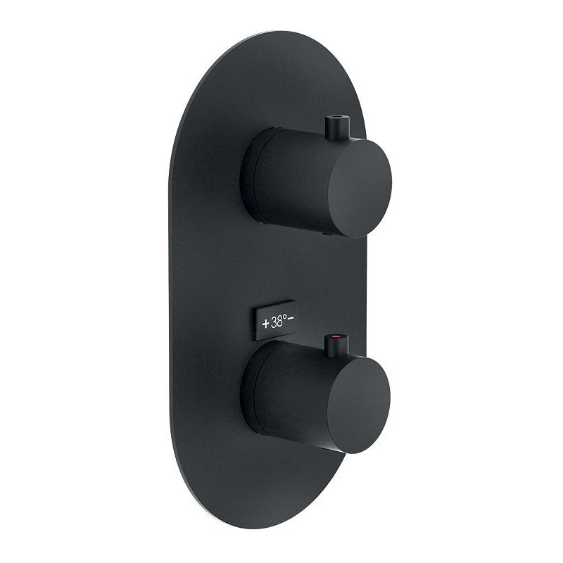 Nobili set de finition thermostat+robinet d'arrêt live noir mat