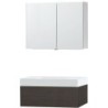 Meuble Puro solo coloris wengé 90 1 tiroir solid puro avec armoire de toilette