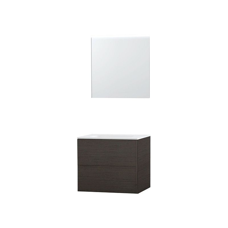 Meuble Puro solo coloris wengé 70 solid molto avec miroir