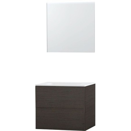 Meuble Puro solo coloris wengé 70 solid molto avec miroir