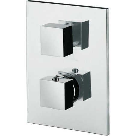 Thermostat à encastrer+ inverseur 3 voies elle/level chrome