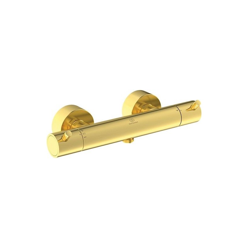Ideal Standard thermostat douche ceratherm t125 poignées de goupille brushed gold