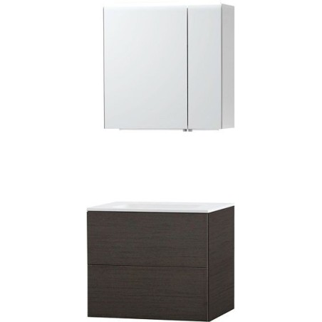 Meuble Puro solo coloris wengé 70 1 tiroir solid molto avec armoire de toilette