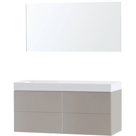 Meuble Puro solo coloris gris 140 gauche solid puro avec miroir