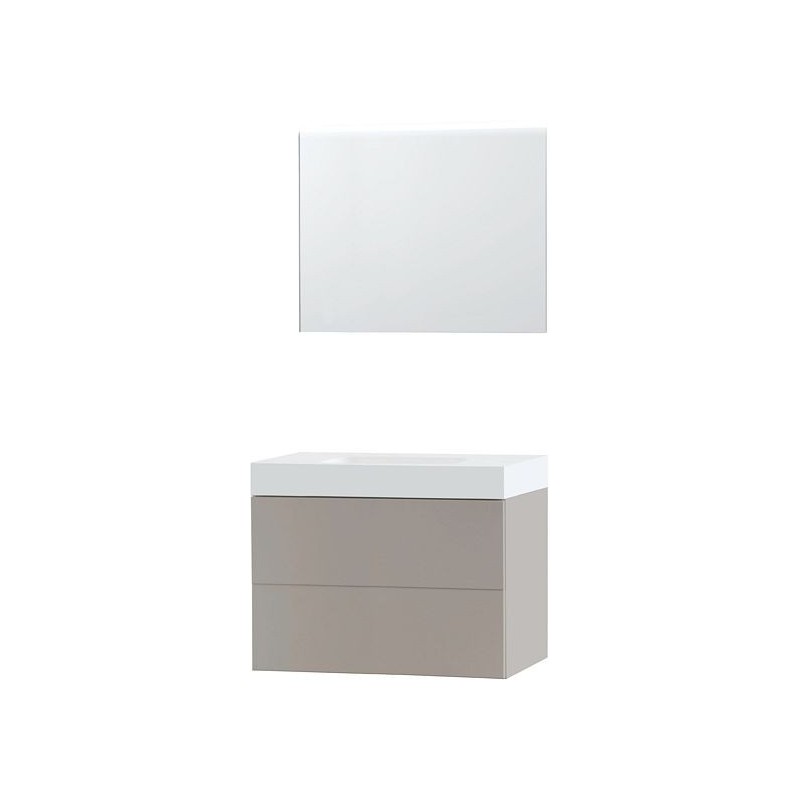 Meuble Puro solo coloris gris 90 solid puro avec miroir