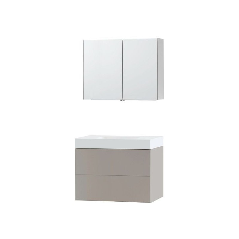 Meuble Puro solo coloris gris 90 solid puro avec armoire de toilette