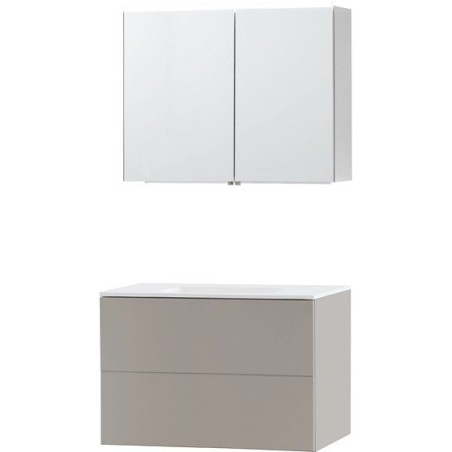 Meuble Puro solo coloris gris 90 solid molto avec armoire de toilette