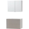 Meuble Puro solo coloris gris 90 solid molto avec armoire de toilette