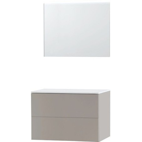 Meuble Puro solo coloris gris 90 solid à poser avec miroir