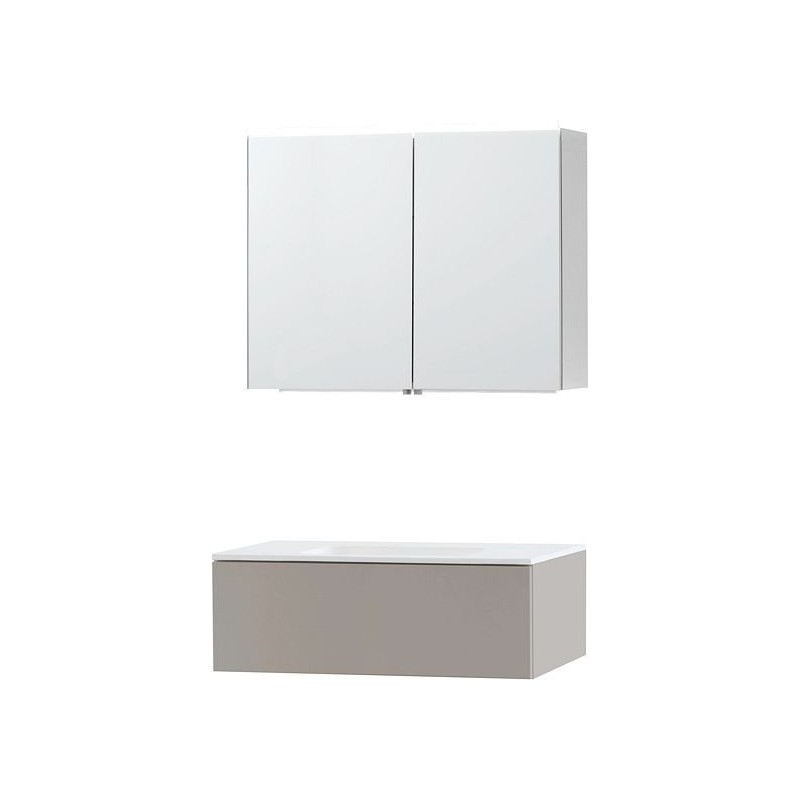 Meuble Puro solo coloris gris 90 1 tiroir solid molto avec armoire de toilette