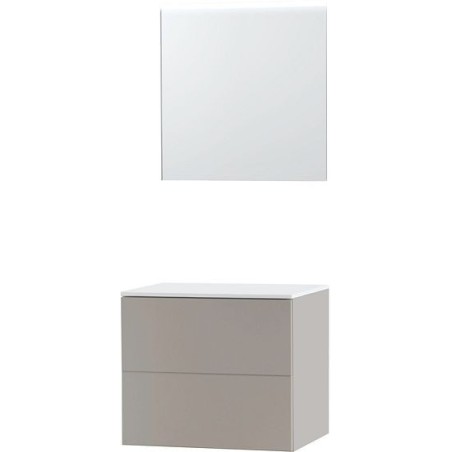 Meuble Puro solo coloris gris 70 solid à poser avec miroir