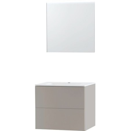 Meuble Puro solo coloris gris 70 marbre synthétique avec miroir