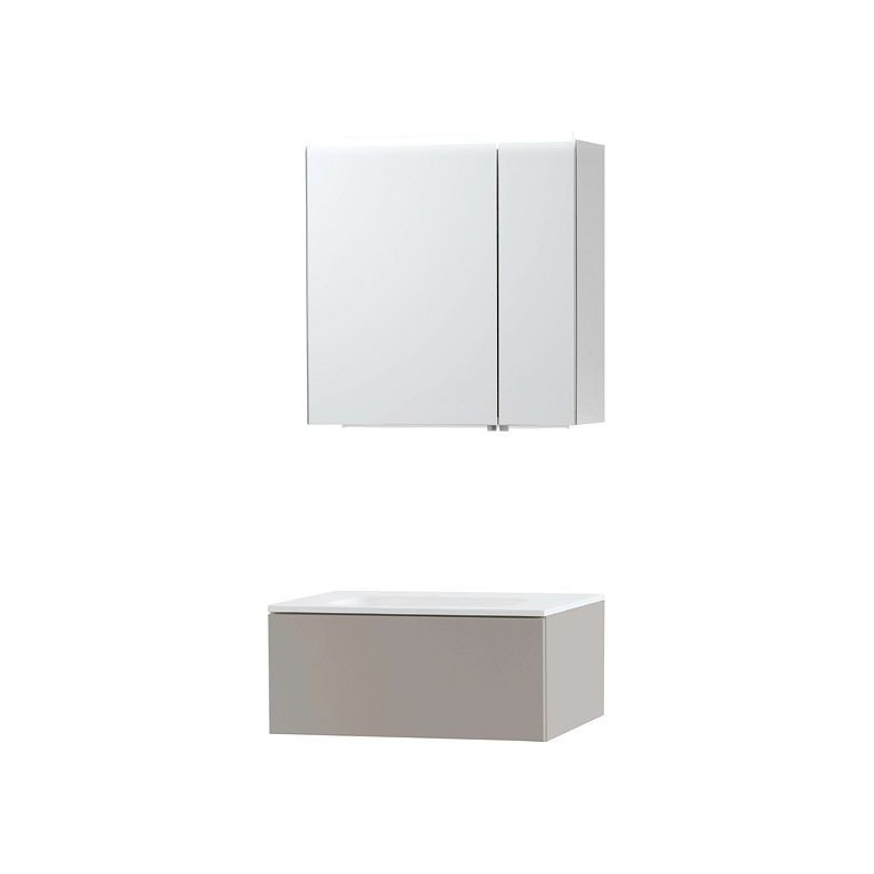 Meuble Puro solo coloris gris 70 1 tiroir solid molto avec armoire de toilette