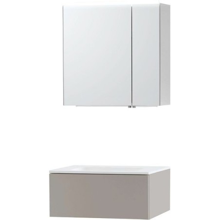 Meuble Puro solo coloris gris 70 1 tiroir solid molto avec armoire de toilette