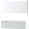 Meuble Puro solo blanc 140 gauche 1 tiroir solid puro avec armoire de toilette