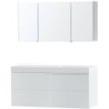 Meuble Puro solo coloris blanc 140 droite solid puro avec armoire de toilette