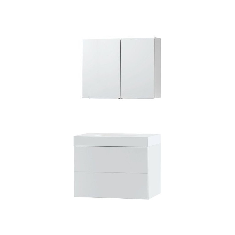 Meuble Puro solo coloris blanc 90 solid puro avec armoire de toilette