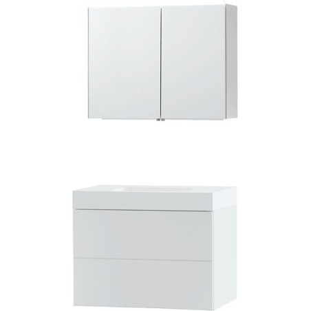 Meuble Puro solo coloris blanc 90 solid puro avec armoire de toilette