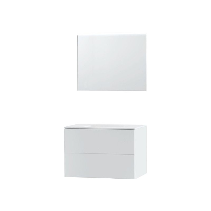 Meuble Puro solo coloris blanc 90 solid molto avec miroir