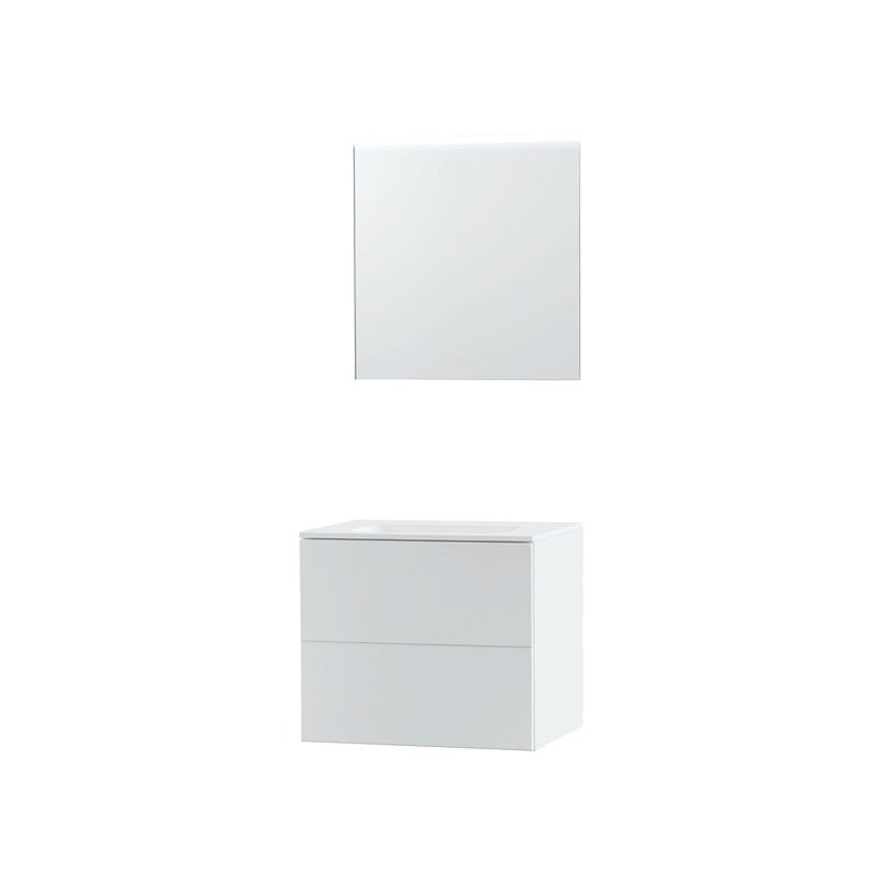 Meuble Puro solo coloris blanc 70 solid molto avec miroir