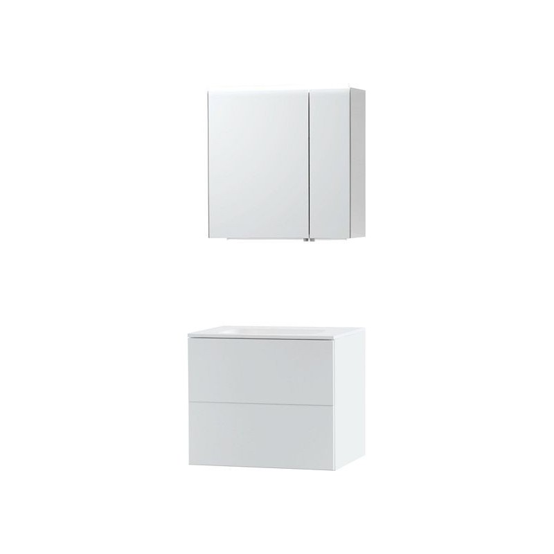 Meuble Puro solo coloris blanc 70 solid molto avec armoire de toilette