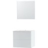 Meuble Puro solo coloris blanc 70 marbre synthétique avec miroir