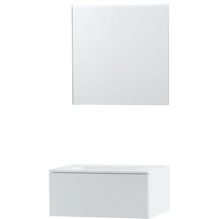 Meuble Puro solo coloris blanc 70 1 tiroir solid molto avec miroir