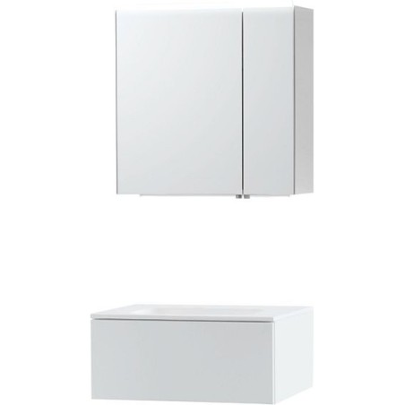 Meuble Puro solo coloris blanc 70 1 tiroir solid molto avec armoire de toilette