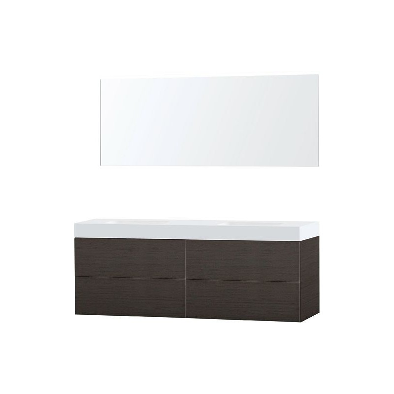 Meuble Puro duo coloris wengé 180 solid Puro avec miroir