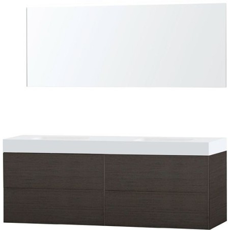 Meuble Puro duo coloris wengé 180 solid Puro avec miroir