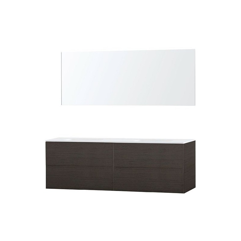 Meuble Puro duo coloris wengé 180 solid molto avec miroir