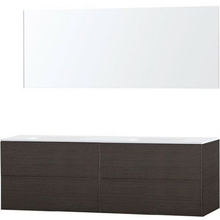 Meuble Puro duo coloris wengé 180 solid molto avec miroir