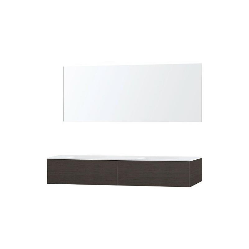 Meuble Puro duo coloris wengé 180 1 tiroir solid molto avec miroir