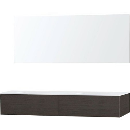 Meuble Puro duo coloris wengé 180 1 tiroir solid molto avec miroir