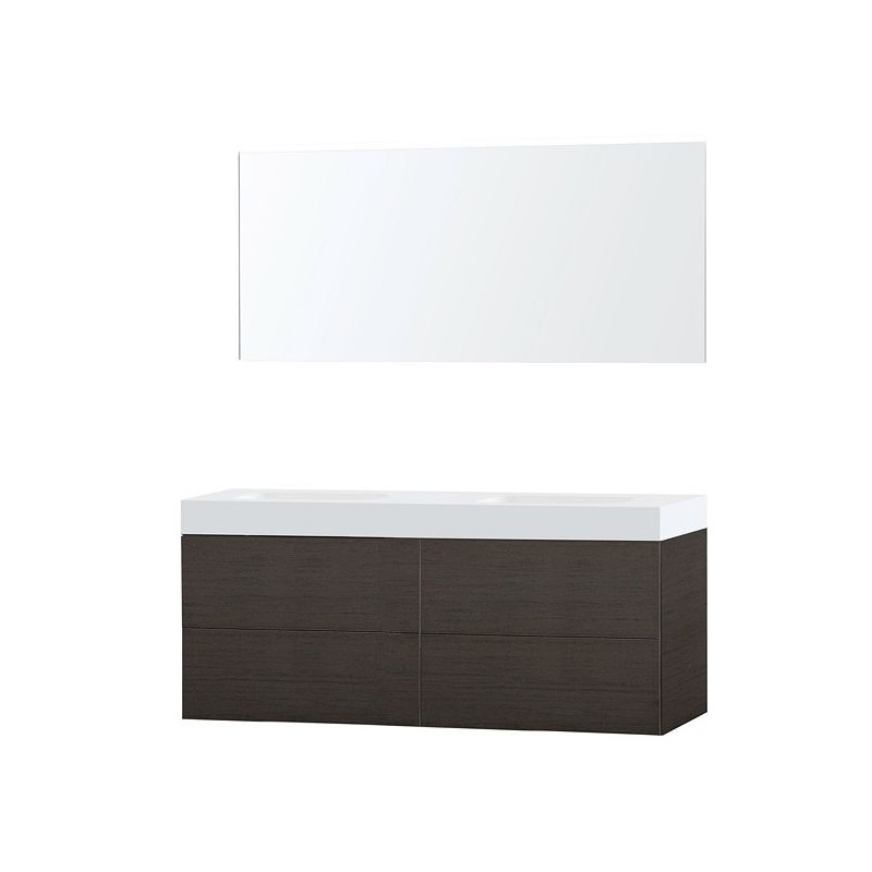 Meuble Puro duo coloris wengé 160 solid Puro avec miroir