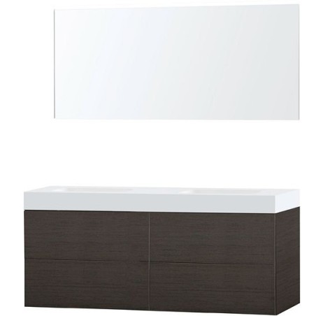 Meuble Puro duo coloris wengé 160 solid Puro avec miroir