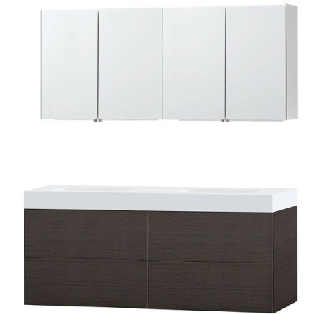 Meuble Puro duo coloris wengé 160 solid Puro avec armoire de toilette