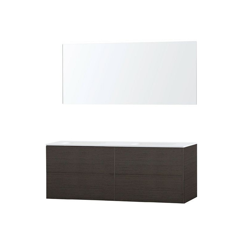 Meuble Puro duo coloris wengé 160 solid molto avec miroir