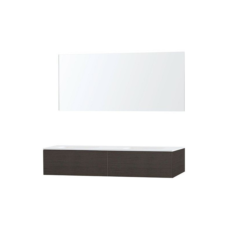 Meuble Puro duo coloris wengé 160 1 tiroir solid molto avec miroir