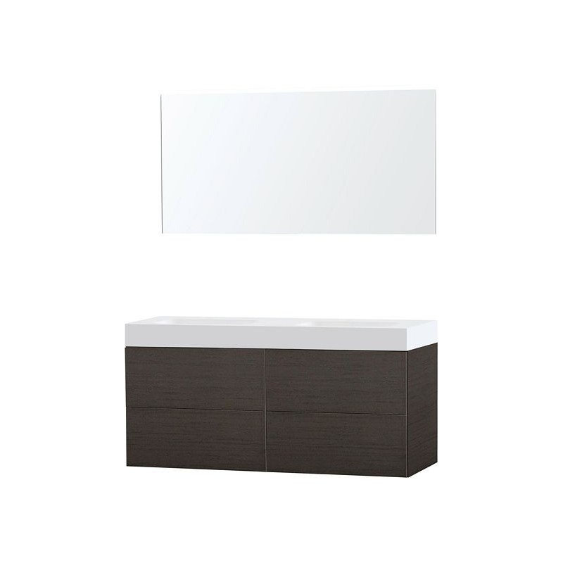 Meuble Puro duo coloris wengé 140 solid Puro avec miroir