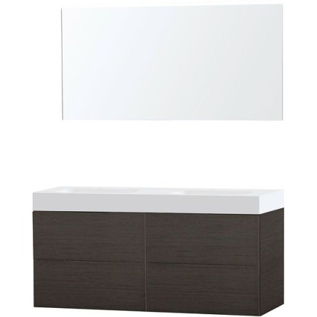 Meuble Puro duo coloris wengé 140 solid Puro avec miroir