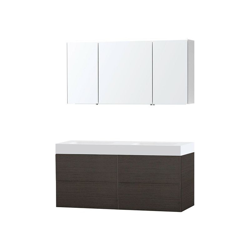 Meuble Puro duo coloris wengé 140 solid Puro avec armoire de toilette